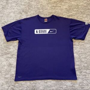 Nike Fit Team Kansas State Wildcats Men’s XL Purple FIT DRY Short Sleeve Y2K